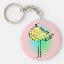 Cadeaux de "oiseau de grammaire" de professeur d'A Porte-clé