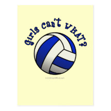 Cadeaux d'équipe de volleyball - bleu cartes postales