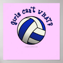 Cadeaux d'équipe de volleyball - bleu posters