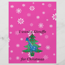 Cadeaux drôles de Noël de girafe Prospectus Avec Motif