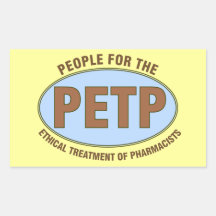 Cadeaux drôles "PETP" unique Deisgn de pharmacien Autocollants Rectangulaires