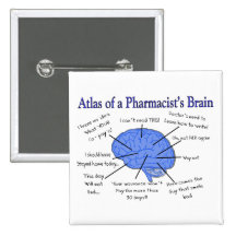 Cadeaux du cerveau du pharmacien drôle pin's