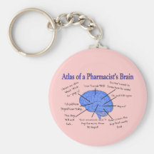 Cadeaux du cerveau du pharmacien drôle porte-clés