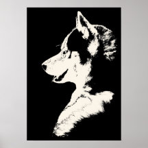 Cadeaux enroués de Malamute d'affiche d'art de chi