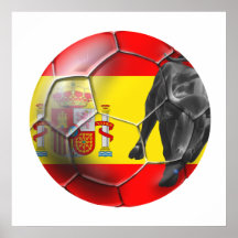 Cadeaux espagnols du football de l'Espagne de ball Posters