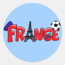 Cadeaux français de passionés du football de cultu autocollants ronds