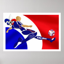 Cadeaux français de volée du football de Bleus d'A Posters