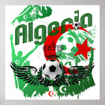 Cadeaux grunges de drapeau de ballon de football d posters