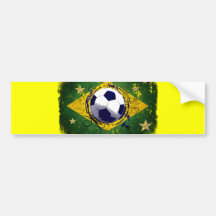 Cadeaux grunges de drapeau du football du Brésil Autocollant Pour Voiture