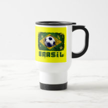 Cadeaux grunges de drapeau du football du Brésil Tasses À Café