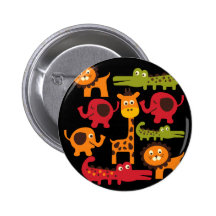 Cadeaux mignons d'impression d'animaux de zoo de j badge avec épingle