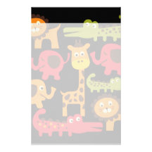 Cadeaux mignons d'impression d'animaux de zoo de j papiers à lettres
