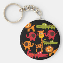 Cadeaux mignons d'impression d'animaux de zoo de j porte-clefs