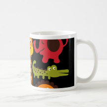 Cadeaux mignons d'impression d'animaux de zoo de j tasses à café
