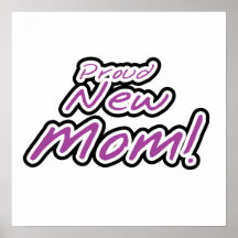 Cadeaux noirs et pourpres de nouvelle maman fière  posters