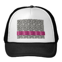 Cadeaux rayés d'ÉTINCELLE de zèbre mignon de rose Casquettes