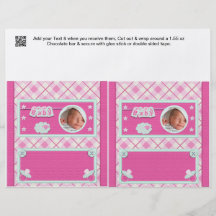 Cadeaux roses d'emballages de friandise de baby sh prospectus