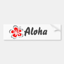 Cadeaux rouges de thème d'Hawaï de ketmie Autocollants Pour Voiture