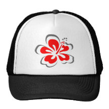 Cadeaux rouges de thème d'Hawaï de ketmie Casquette De Camionneur