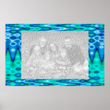 cadre bleu de photo d'horizon super posters