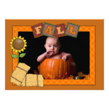 Cadre de chute - carte de vacances de photo invitations