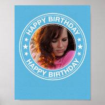Cadre de tableau de joyeux anniversaire dans le bl posters