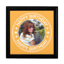Cadre de tableau de joyeux anniversaire en jaune coffret cadeau