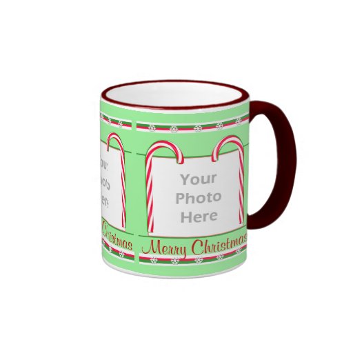 Cadre des sucres de canne 3-Photo de Noël Mug