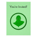 Cadre froncé de tortue verte de sommeil avec des p invitation personnalisable