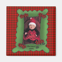 Cadre personnalisable de photo de Noël 2009 Magnets Pour Réfrigérateur