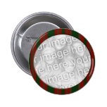 Cadre rayé rouge et vert de photo pin's avec agrafe