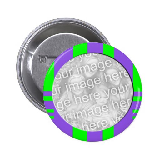 cadre rayé vert pourpre de photo badge