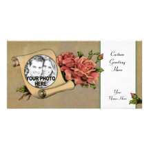Cadre romantique vintage rose et de rouleau - flor photocarte