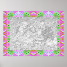 cadre rose de photo de fractale affiches