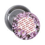 Cadre rose de photo de pavots badge avec épingle