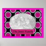 cadre rose et noir de photo de cercle affiches