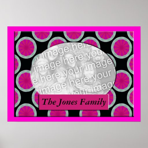 cadre rose et noir de photo de cercle affiches
