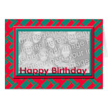 Cadre rouge de photo de joyeux anniversaire carte