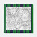 Cadre vert et bleu de photo magnets pour réfrigérateur