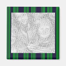 Cadre vert et bleu de photo magnets pour réfrigérateur