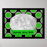 Cadre vert et noir de photo de cercle posters