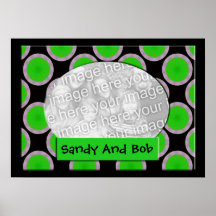 Cadre vert et noir de photo de cercle posters