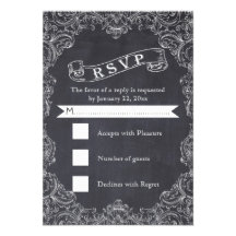 Cadre vintage et tableau épousant RSVP Invitations