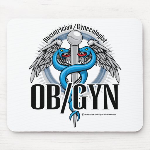 Caducée de bleu d'OB/GYN Tapis De Souris