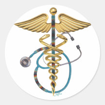 Caducée et stéthoscope autocollants