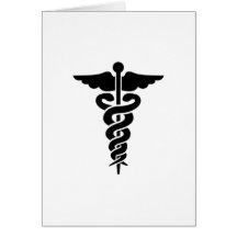 Caducée médical de symbole cartes