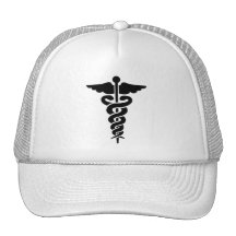 Caducée médical de symbole casquettes de camionneur