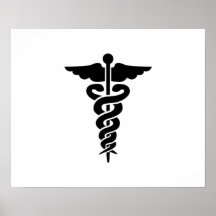 Caducée médical de symbole posters