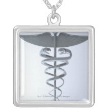 Caducée médical en métal pendentif