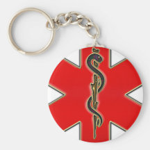 Caducée médical porte-clefs